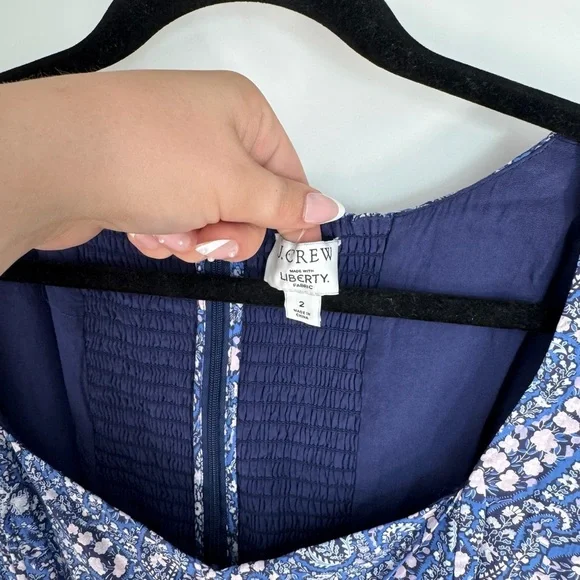 J. Crew Floral Back Zip Up Long Sleeve Mini Sleeve - Picture 4 of 4